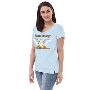 Women’s recycled v-neck t-shirt - Unconditional Love