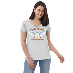 Women’s recycled v-neck t-shirt - Unconditional Love